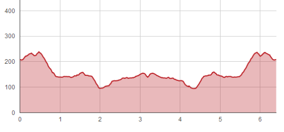 Elevation map of the course